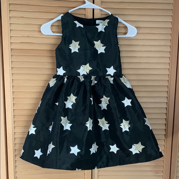 Black Star Print Kids Dress - Picture 1 of 4